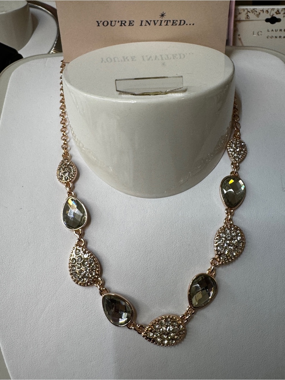 Rose Gold Teardrop Crystal Necklace - Elegant Women’s Jewelry